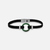 Positive Vibrations Malachite Karma Circle Men’s Black String Bracelet