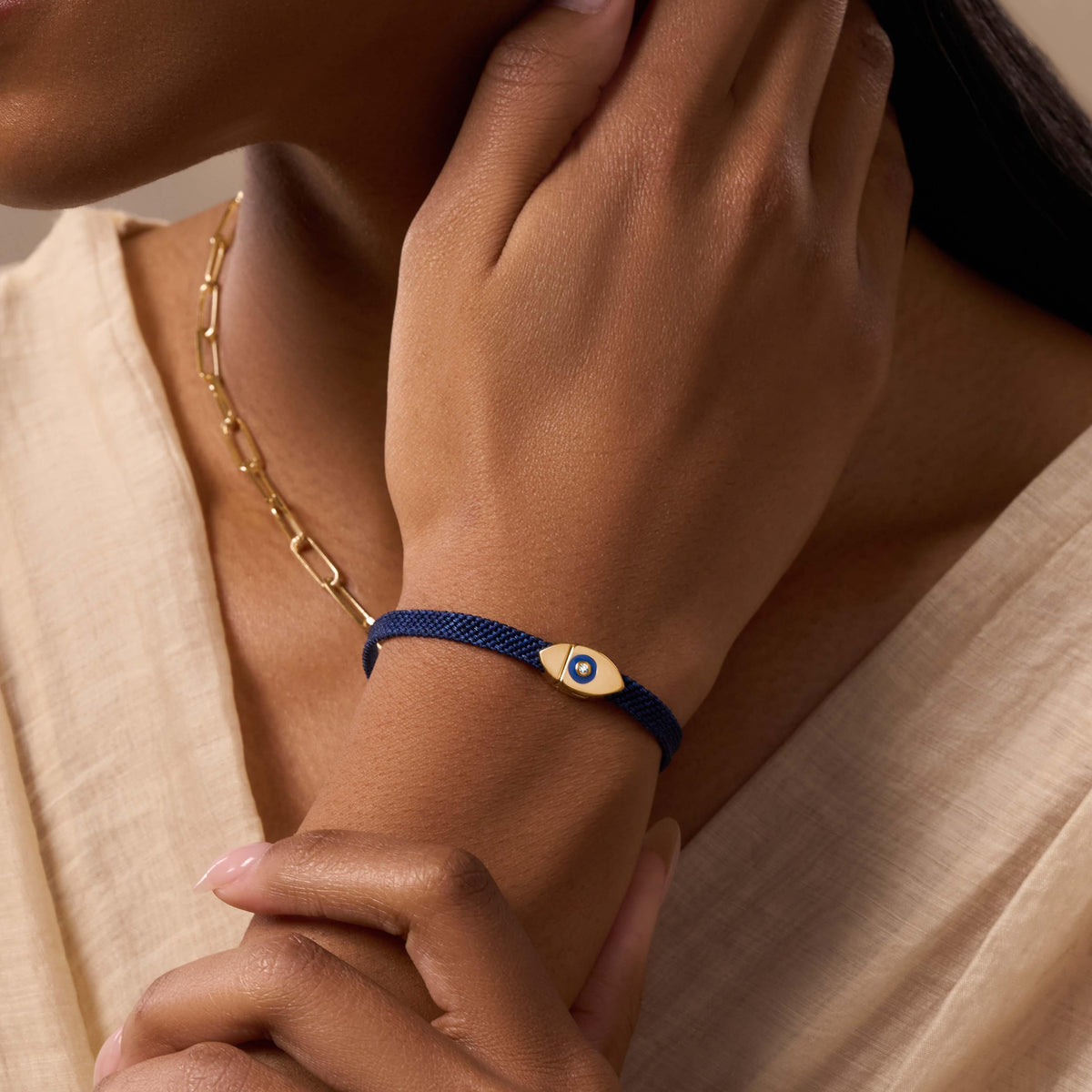 Women's Forward Vision Evil Eye Blue String Bracelet