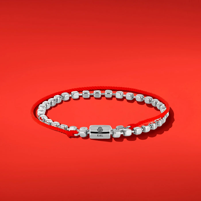 Guided by Truth Silver Hamsa Red String Bracelet