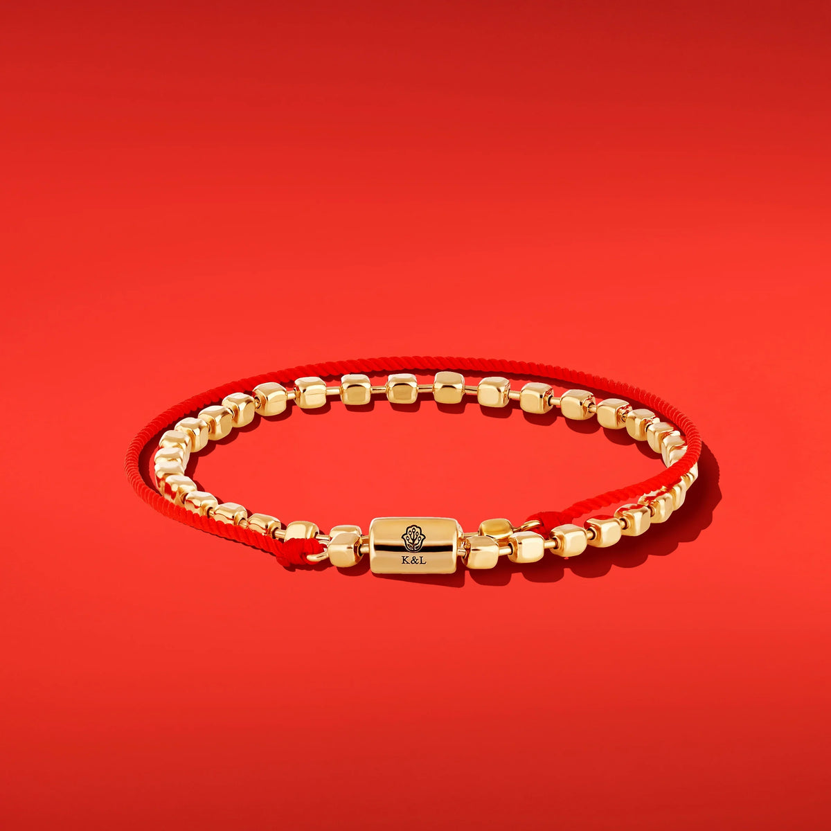 Loyal Companion Gold Hamsa Red String Bracelet