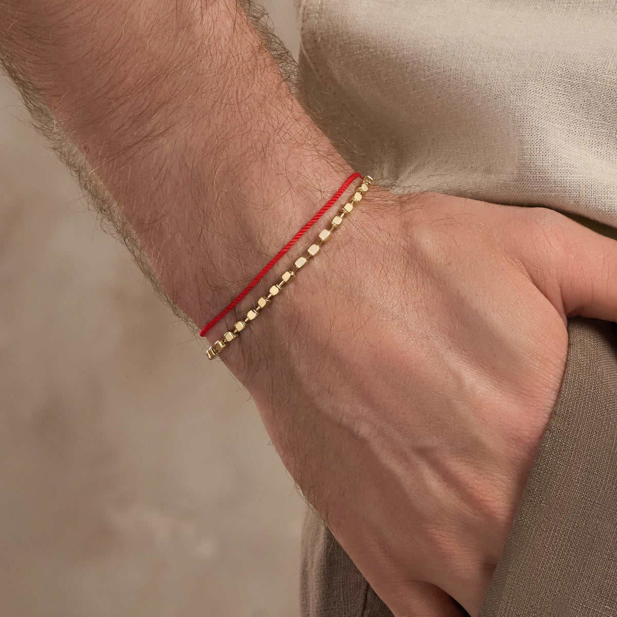 Loyal Companion Gold Hamsa Red String Bracelet