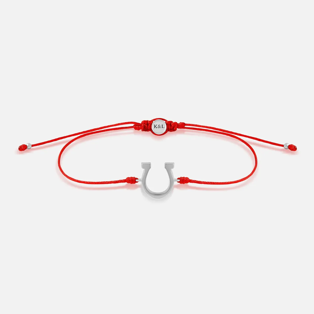 True North Horseshoe Red String Bracelet