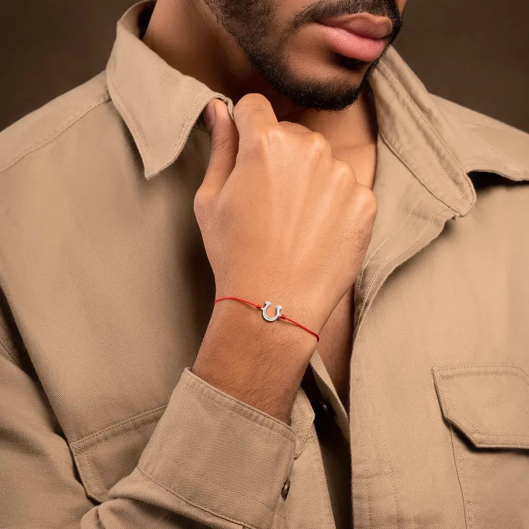 True North Horseshoe Red String Bracelet