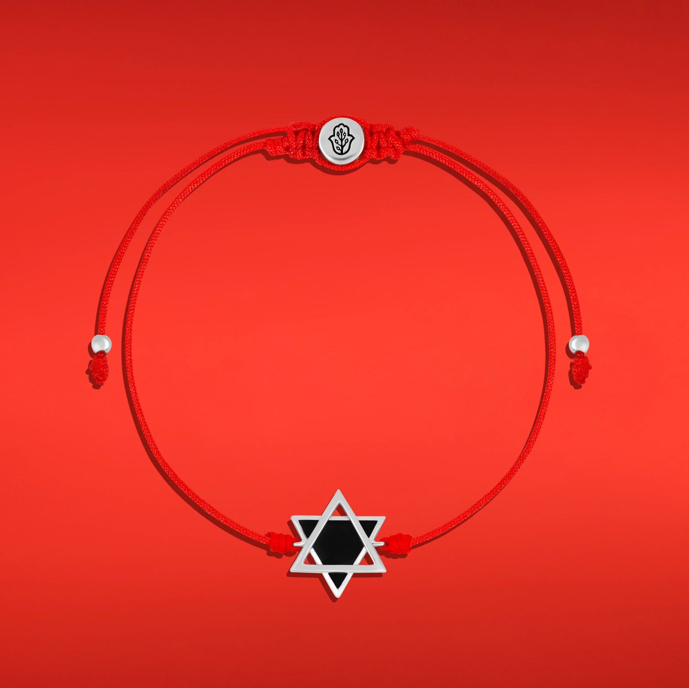Sacred Shield Black Onyx Star of David Red String Bracelet