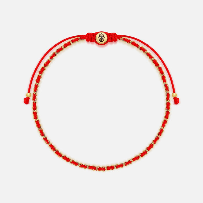 Linked Intentions 14K Gold Red String Bracelet