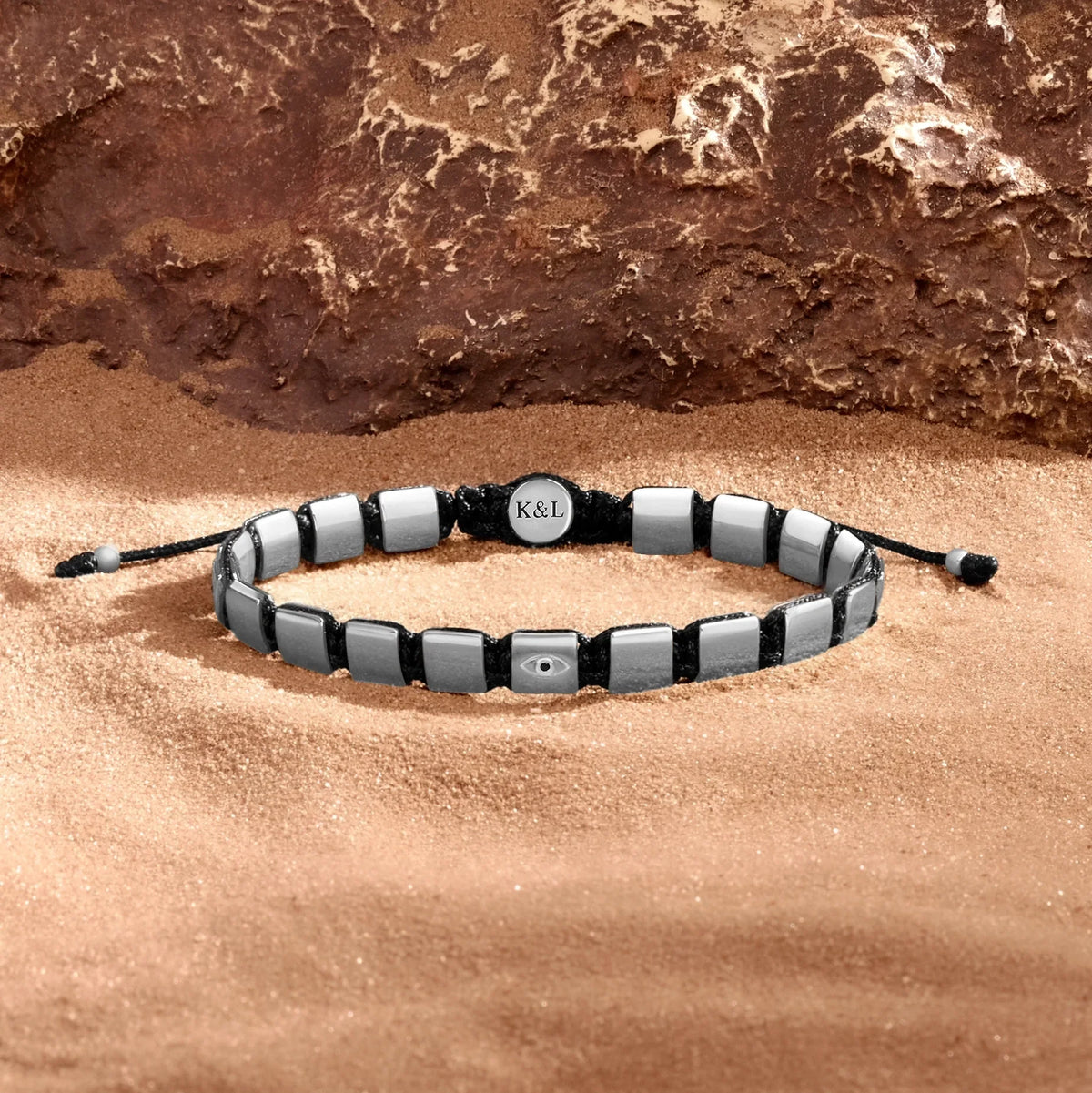 Spiritual Manifestation Silver Evil Eye Black String Bracelet