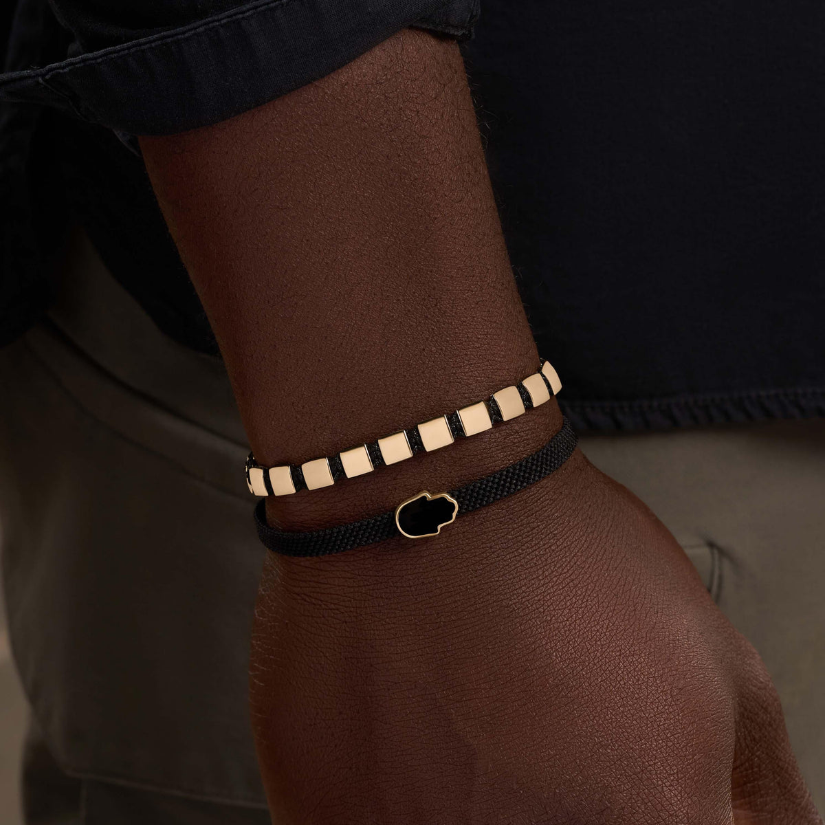 Lucky Spirit Gold Evil Eye Black String Bracelet