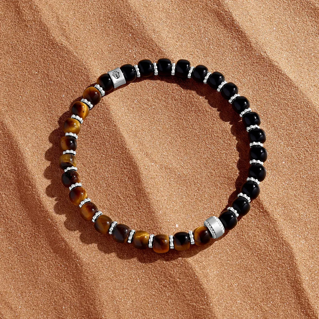 Unyielding Valor Tiger's Eye & Onyx Bracelet