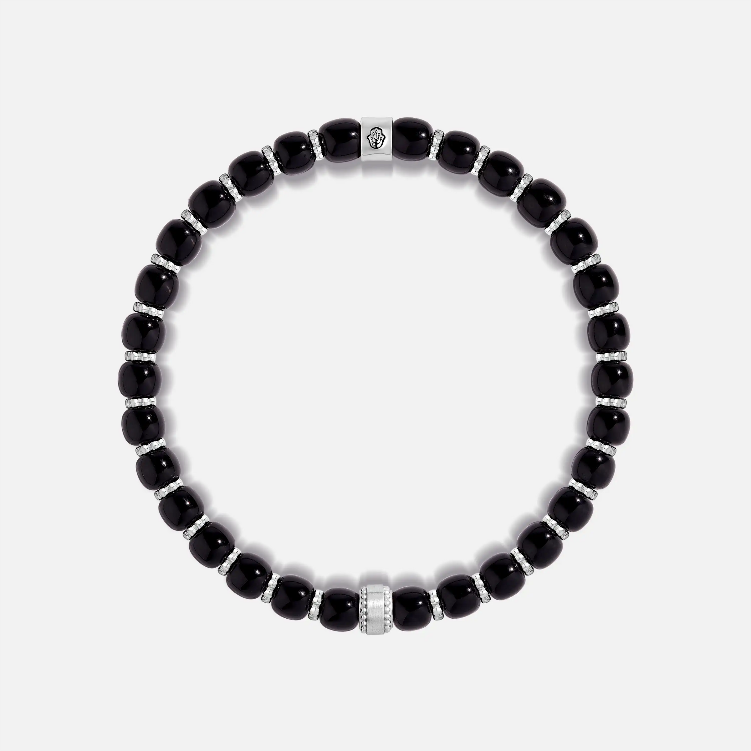Divine Sentinel Onyx Bead Bracelet