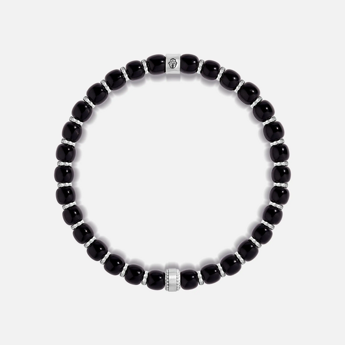 Divine Sentinel Onyx Bead Bracelet