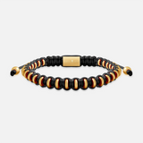 Grounded Edge Gold Tone Black Macramé Bracelet
