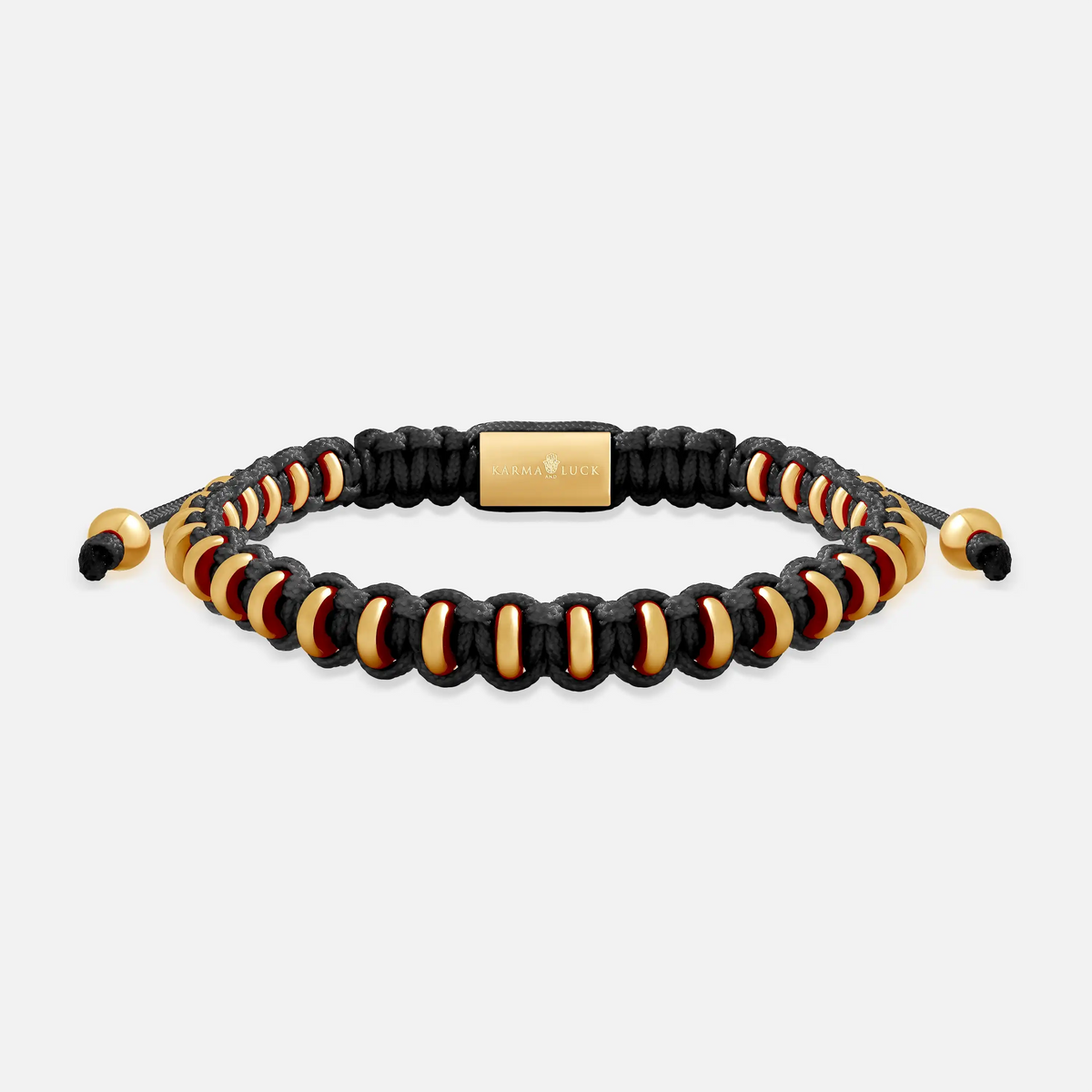 Grounded Edge Gold Tone Black Macramé Bracelet