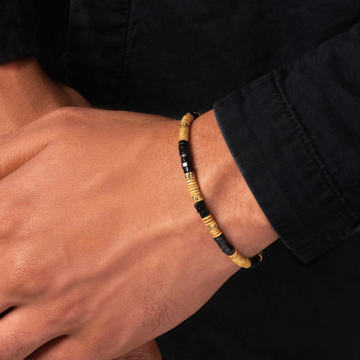 Enlightened Path Onyx Mantra Bracelet