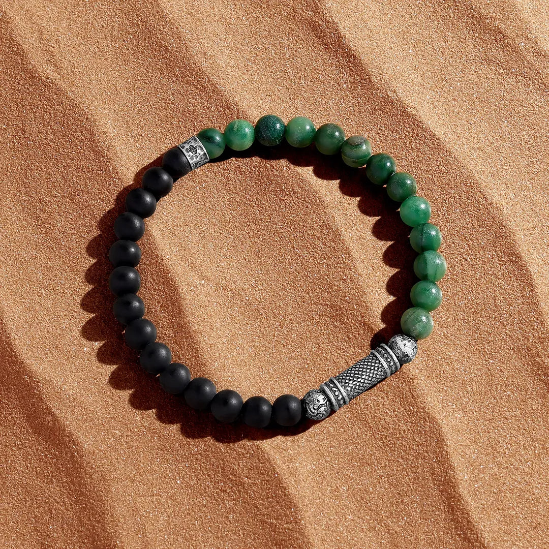 Resolute Spirit Jade & Onyx Men’s Bracelet