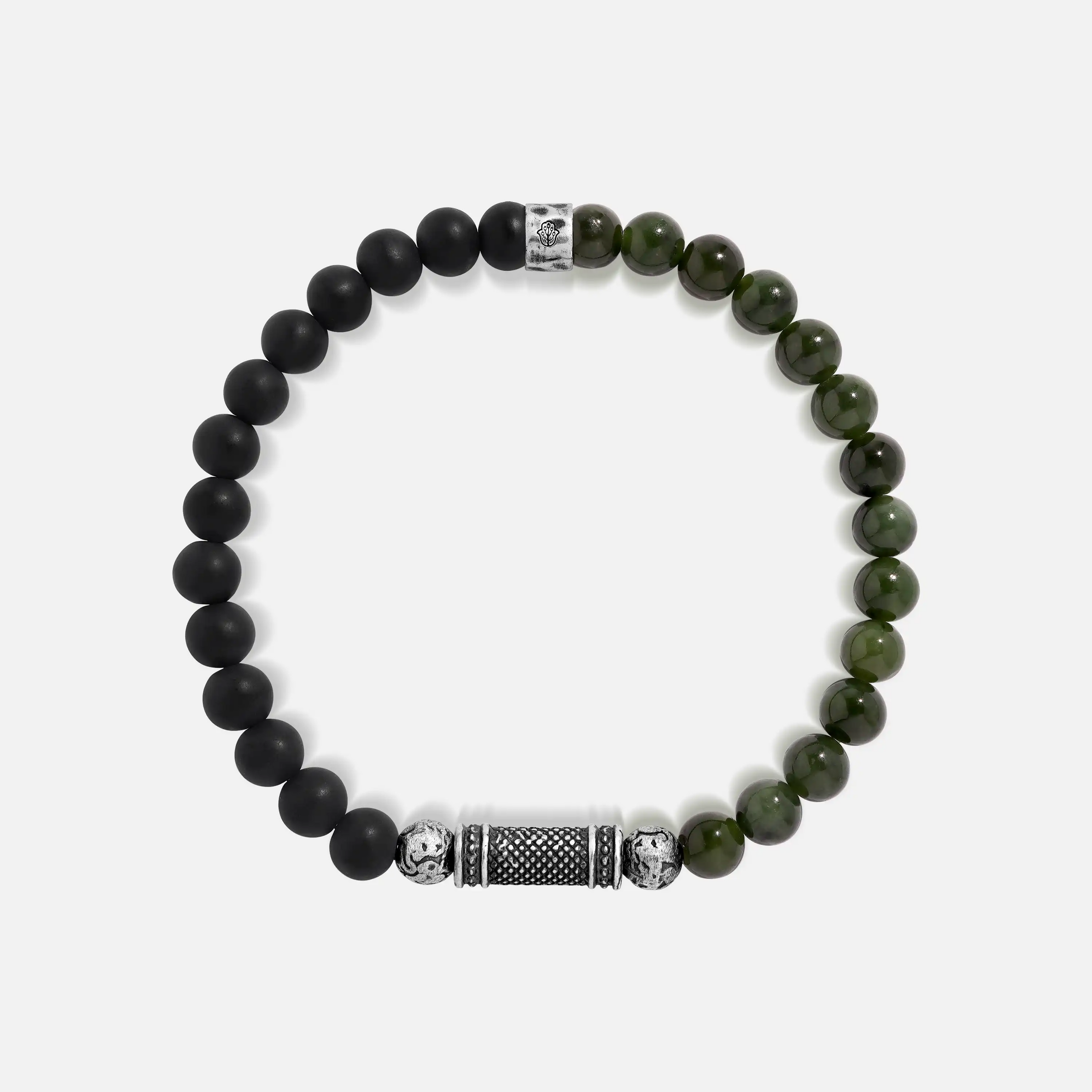 Resolute Spirit Jade & Onyx Men’s Bracelet