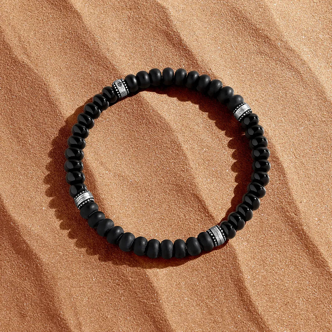 Bound Clarity Onyx Milgrain Barrel Bracelet