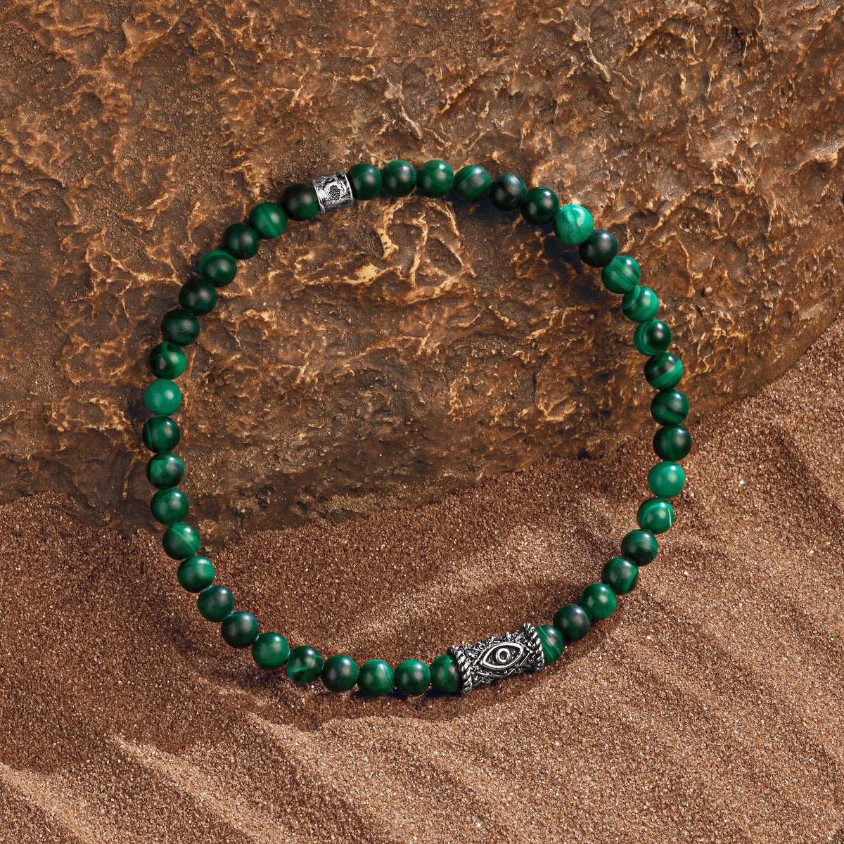 Enchanting Gaze Malachite Evil Eye Bracelet