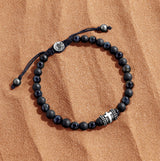 Spiritual Strength Blue Tiger’s Eye Cross Barrel Silver Bracelet