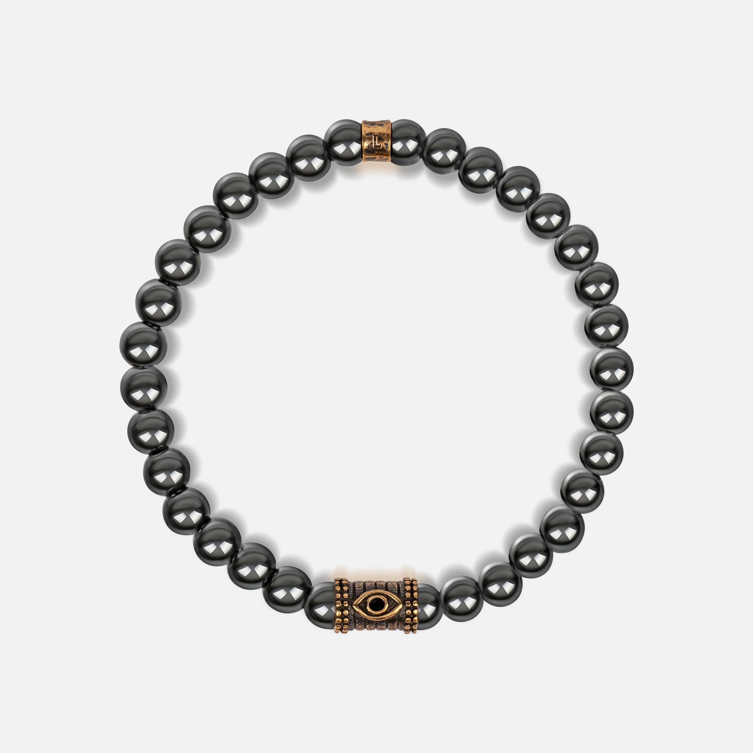 Spiritual Fortress Hematite Evil Eye Charm Bracelet