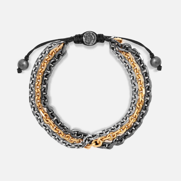 Eclipse Forge Dual Chain Macramé Bracelet