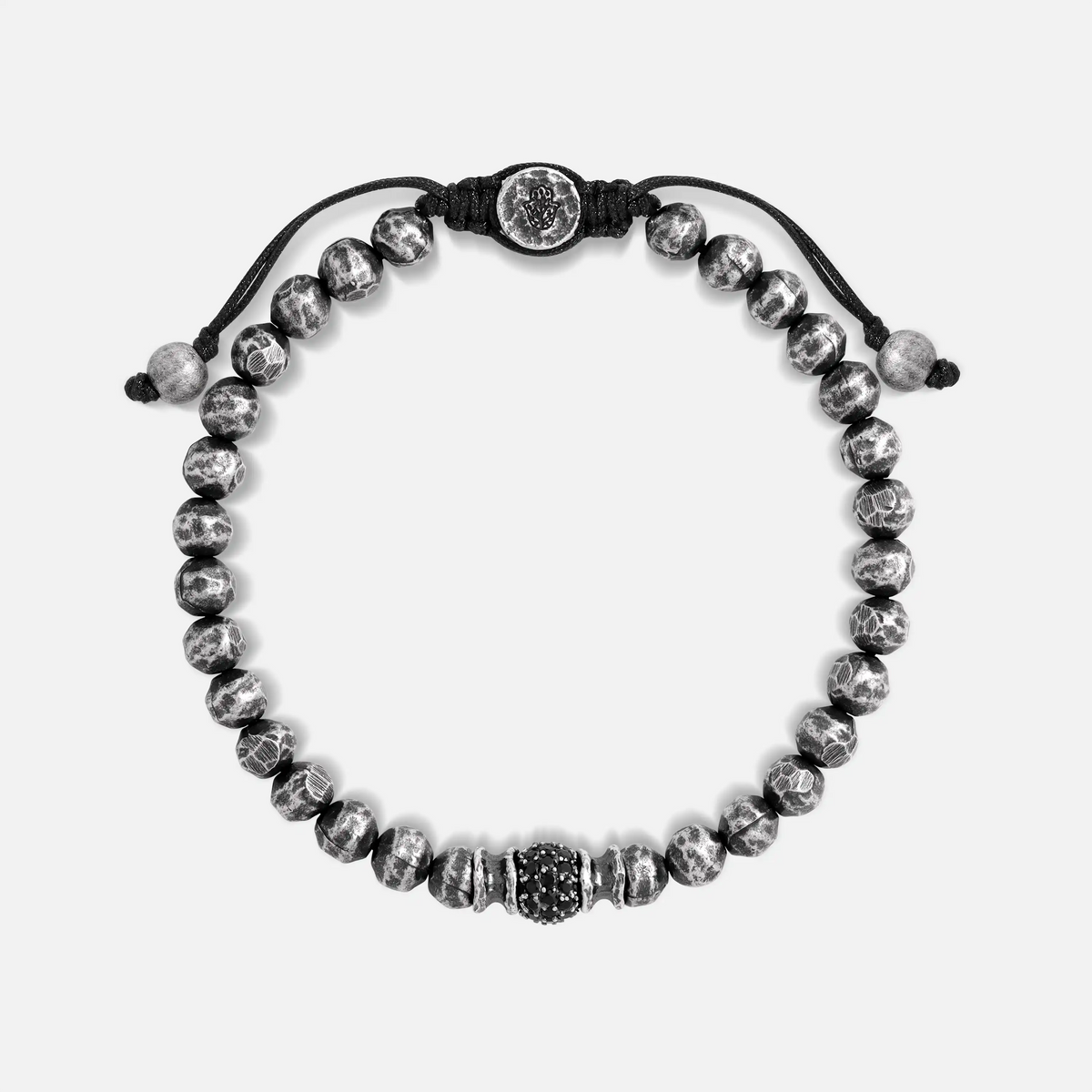 Shadow Pulse Forged Macramé Bracelet
