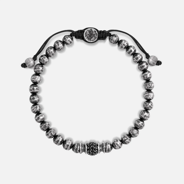Shadow Pulse Forged Macramé Bracelet