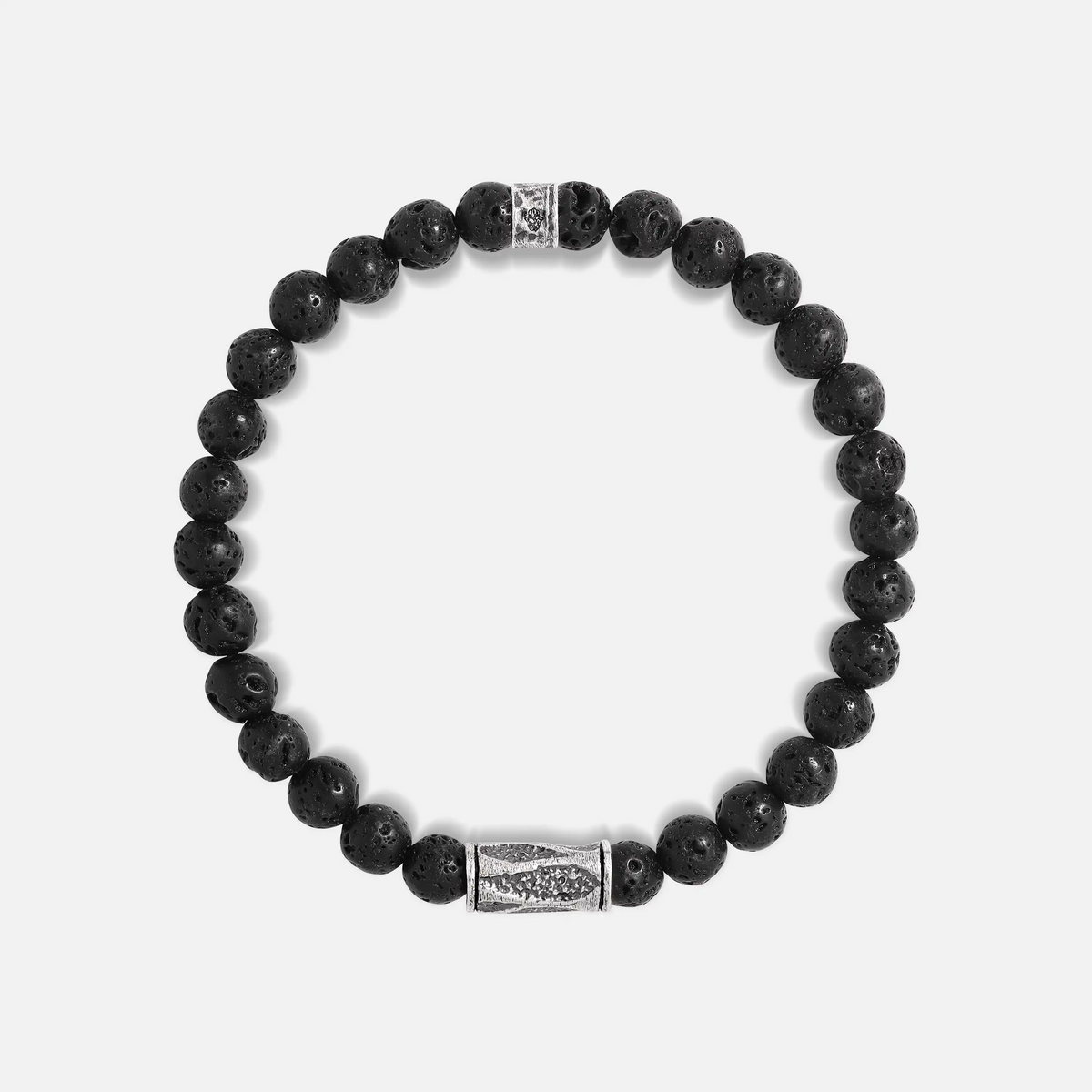 Silent Dune Textured Tube & Lava Bracelet