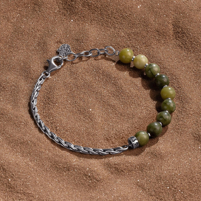 Spirit’s Path - Jade Triple Chain Mantra Bracelet
