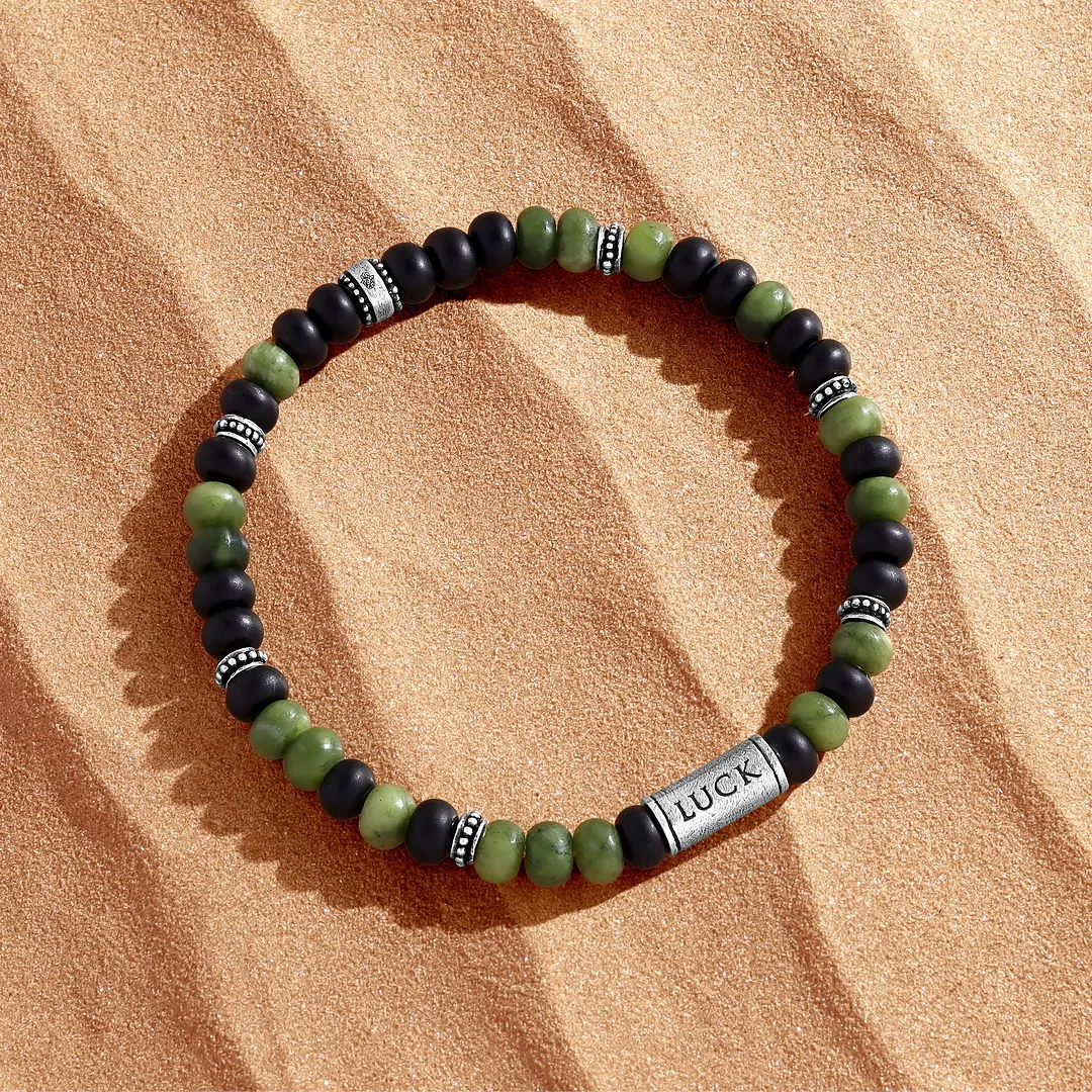 Fortune’s Path Onyx & Jade Luck Bracelet