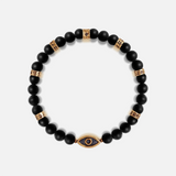 Divine Calmness Evil Eye Mantra Matte Onyx Bracelet