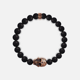 Celebrate Life Matte Onyx Skull Charm Bracelet