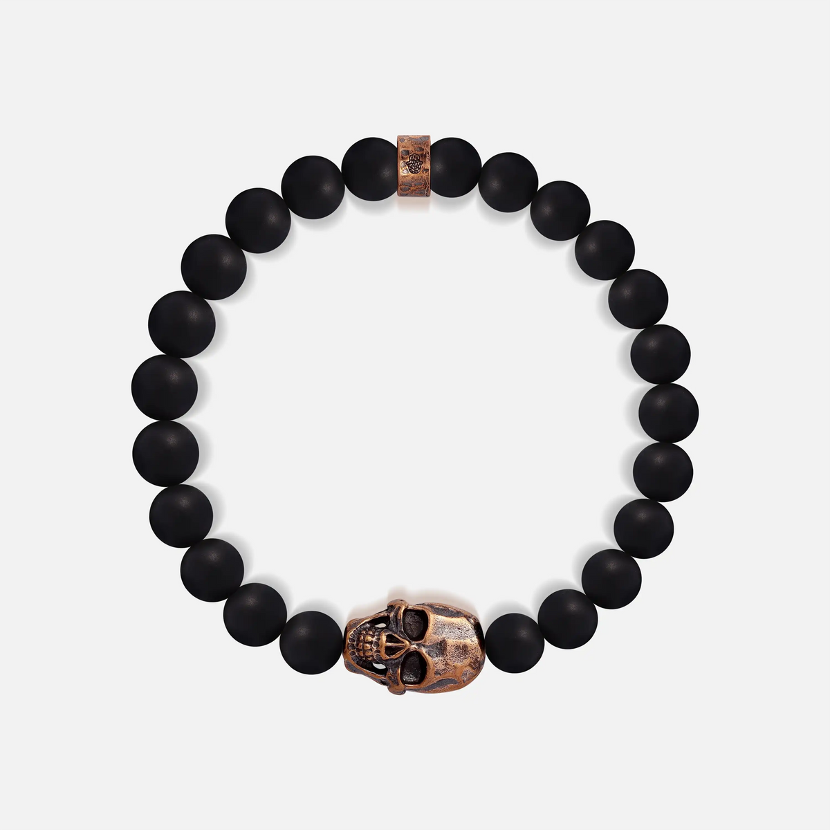 Celebrate Life Matte Onyx Skull Charm Bracelet