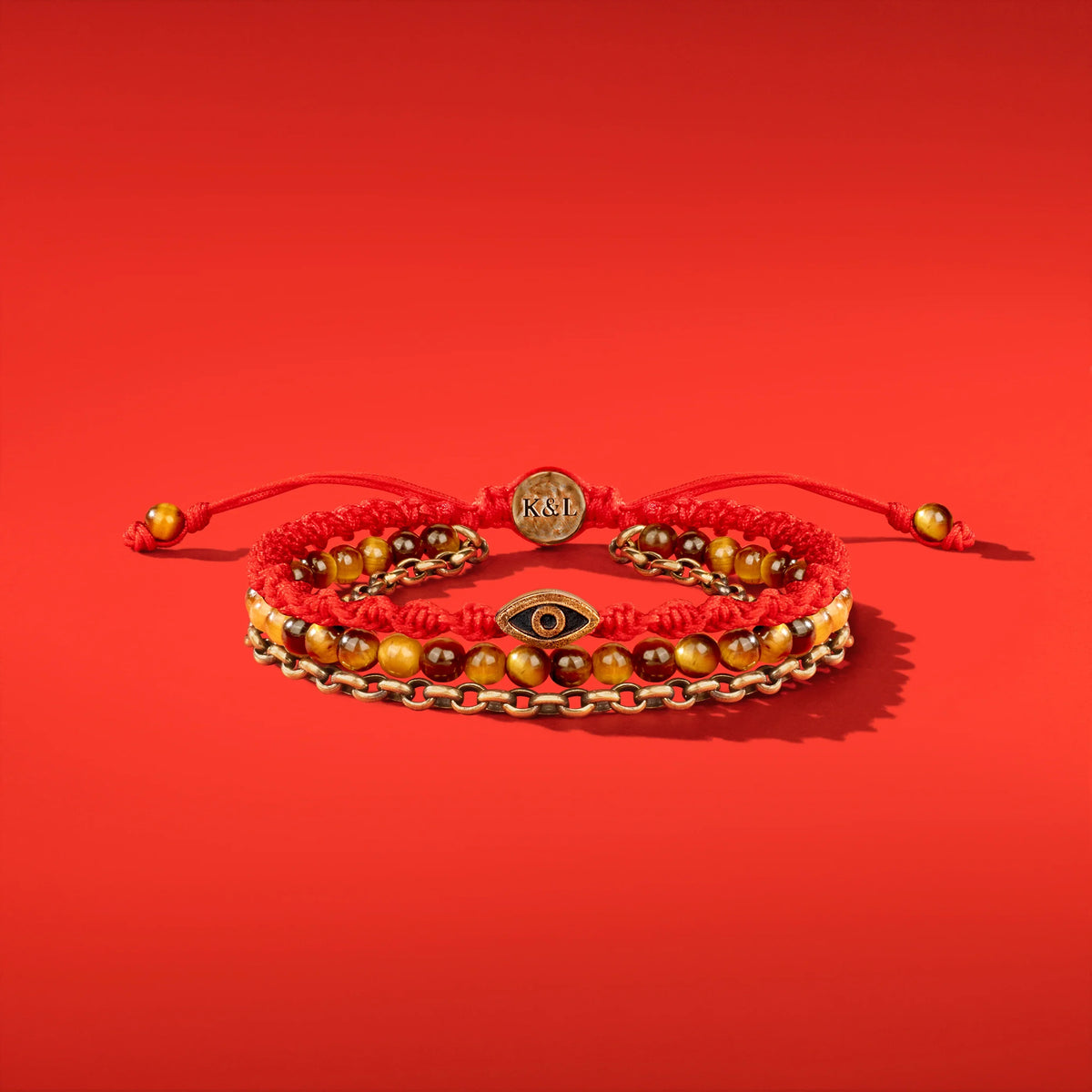Eruptive Power - Tiger's Eye Evil Eye Red String Bracelet