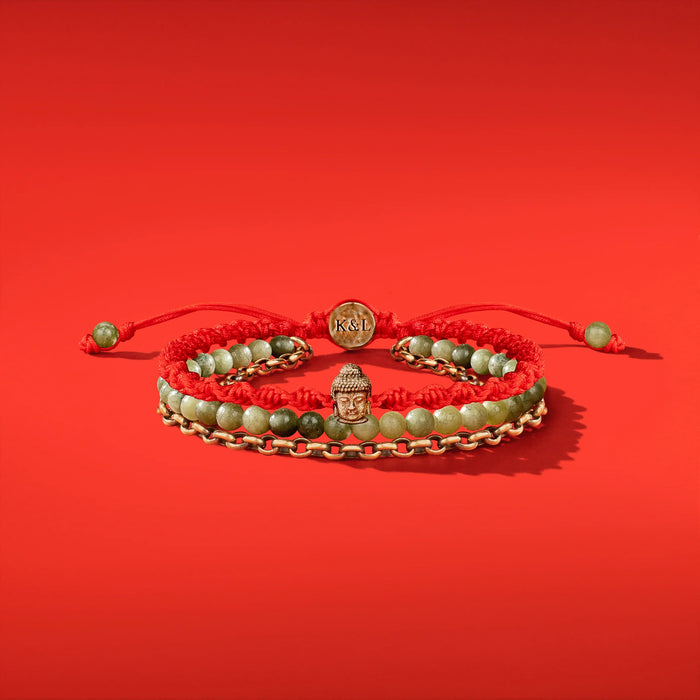 Prosperous Promise Jade Buddha Red String Bracelet