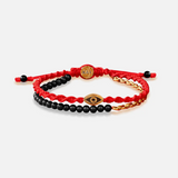 Iridescent Security Matte Onyx Evil Eye Red String Bracelet