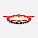 Brave Gaze Red String Matte Onyx Evil Eye Bracelet
