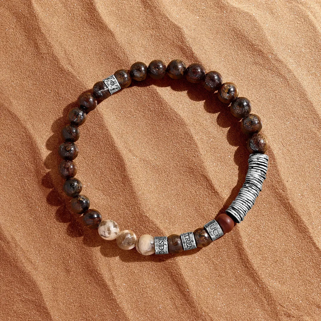 Steadfast Intention Bronzite & Jasper Heishi Bracelet