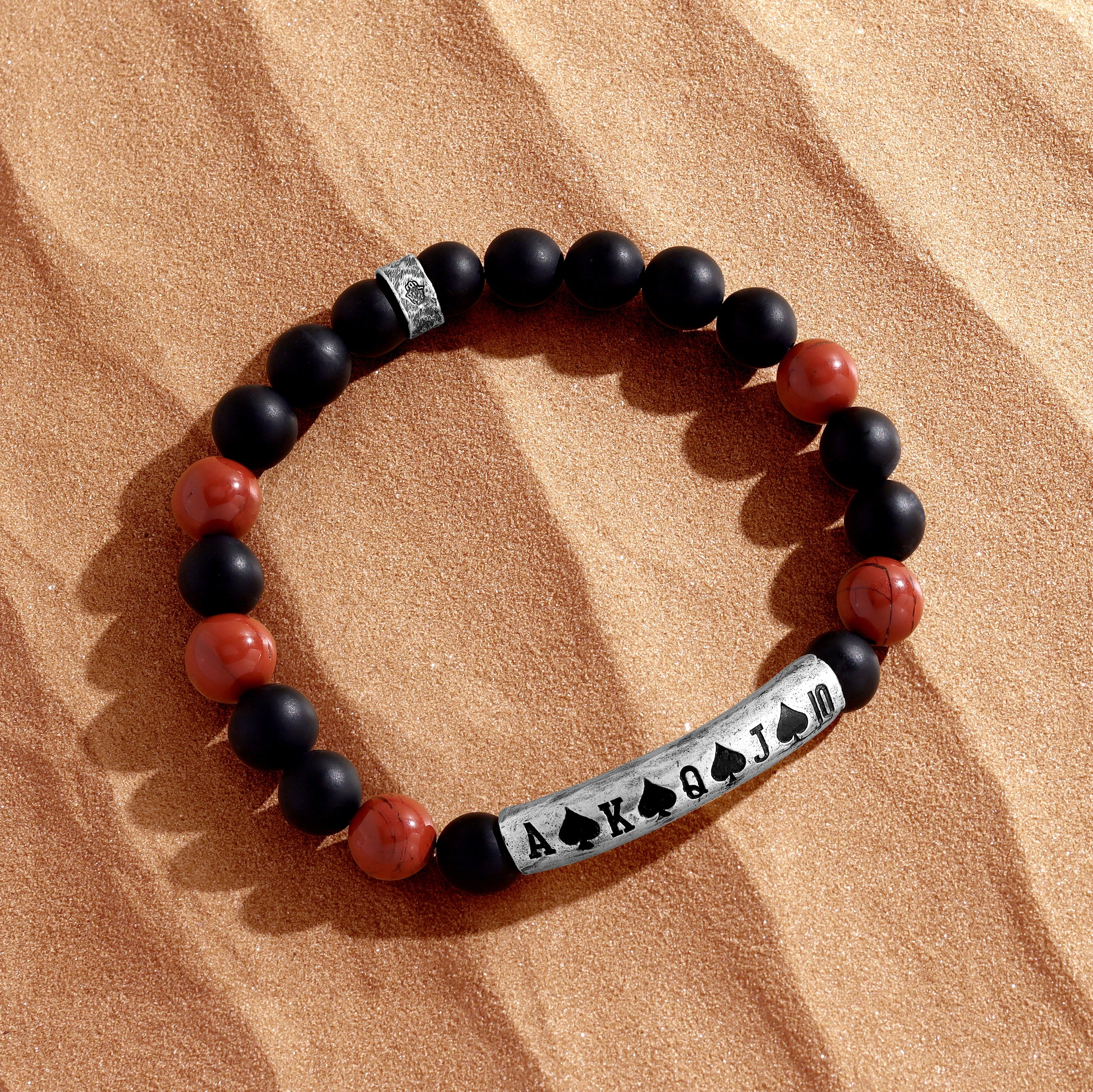 Rhythm of Fate Red Jasper & Onyx Bracelet