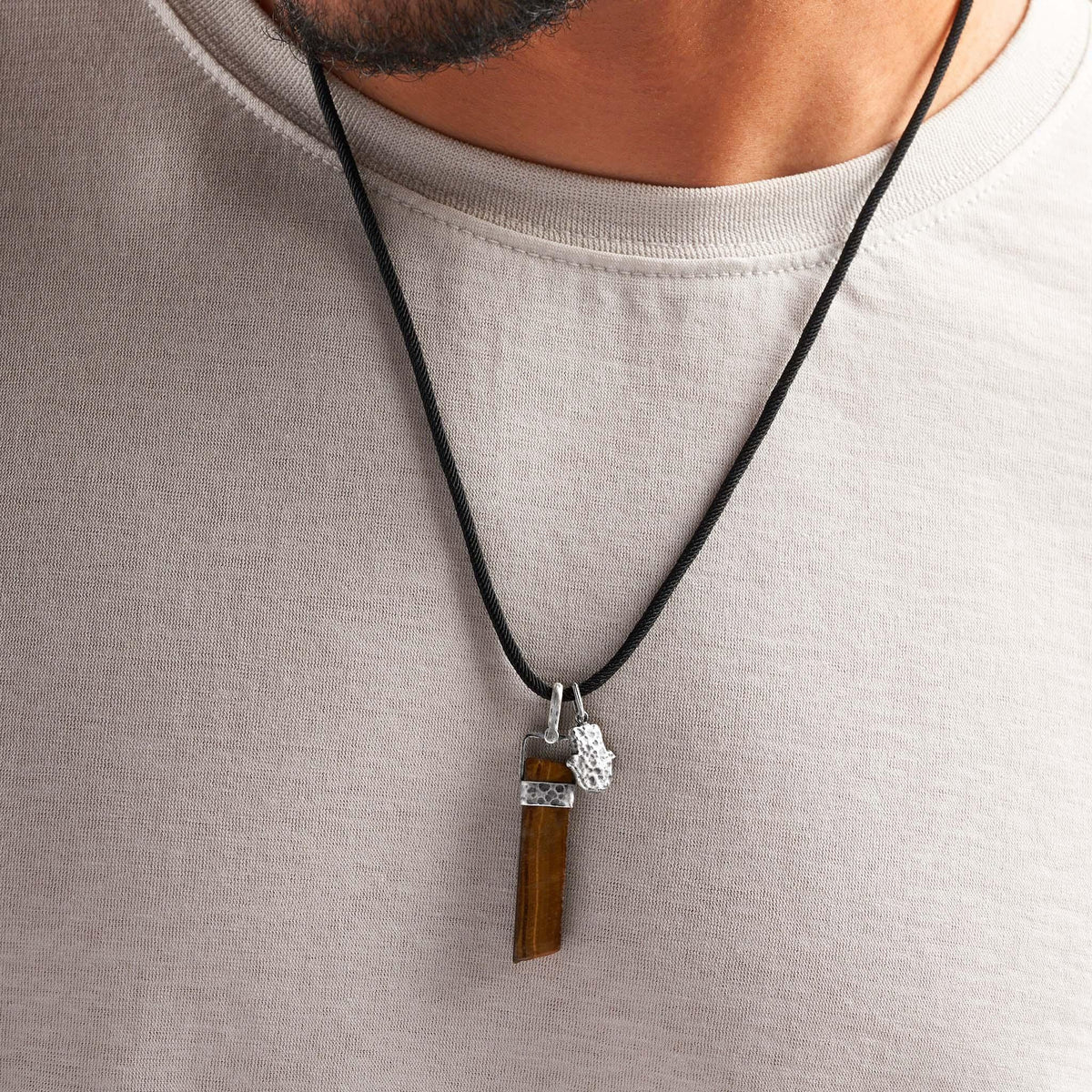 Warrior's Heart - Tiger’s Eye Slab Charm