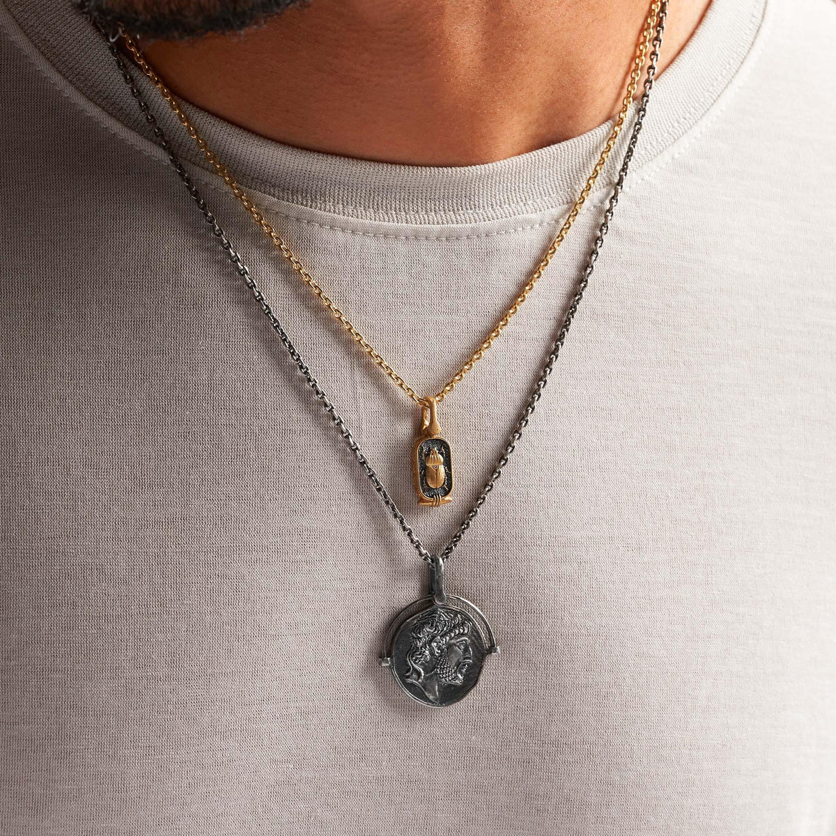 Persistent Fighter - Black Gold Scarab Charm