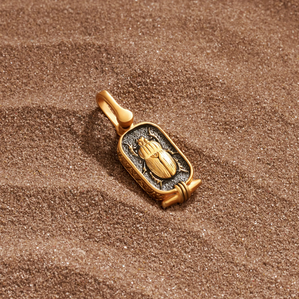 Persistent Fighter - Black Gold Scarab Charm