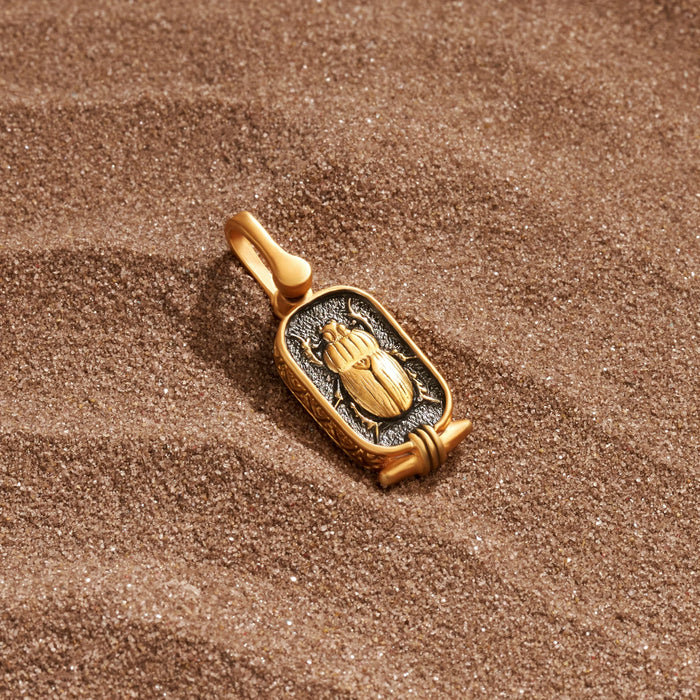 Persistent Fighter - Black Gold Scarab Charm
