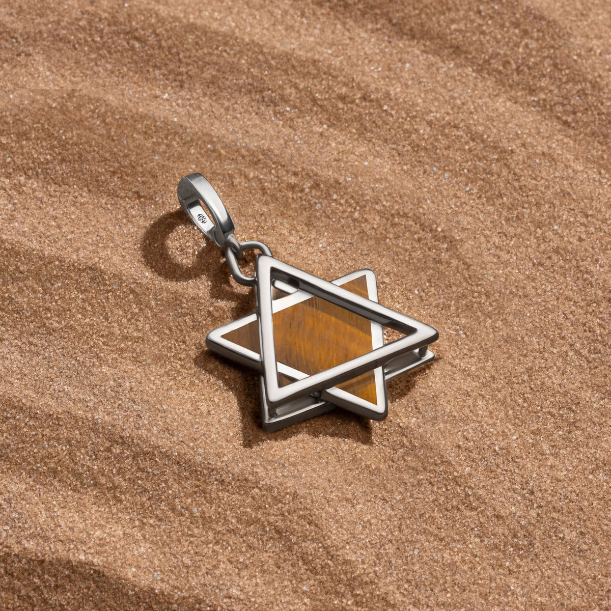 Wise Devotion Silver Tiger’s Eye Star of David Charm