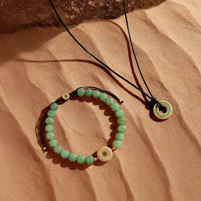 Infinite Fortune Jade Circle & Coin Set