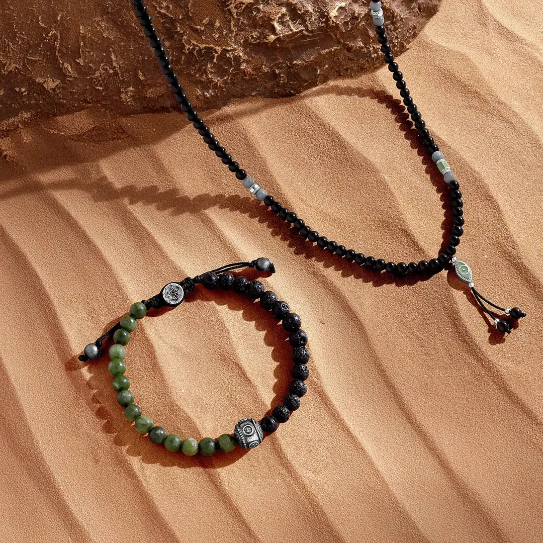 Protective Abundance Onyx & Jade Multi-Symbol Set