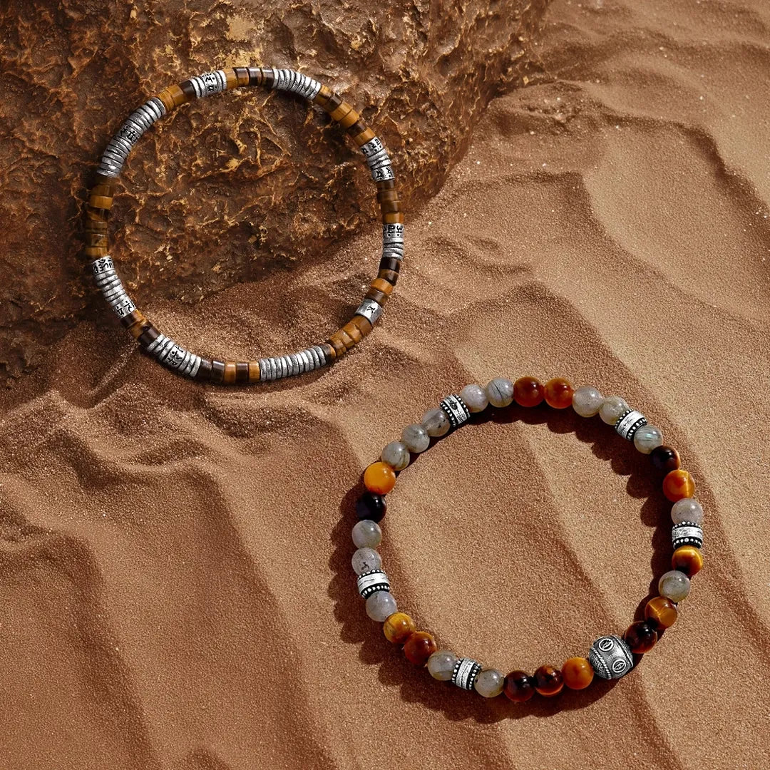 Fearless Insight Tiger's Eye & Labradorite Bracelet Set