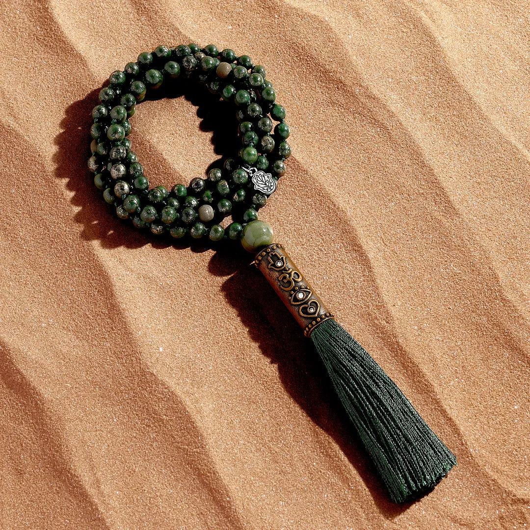 Successful Capture Green Pyrite and Jade Mala