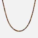 Bold Heart Tiger's Eye Heishi Choker Necklace