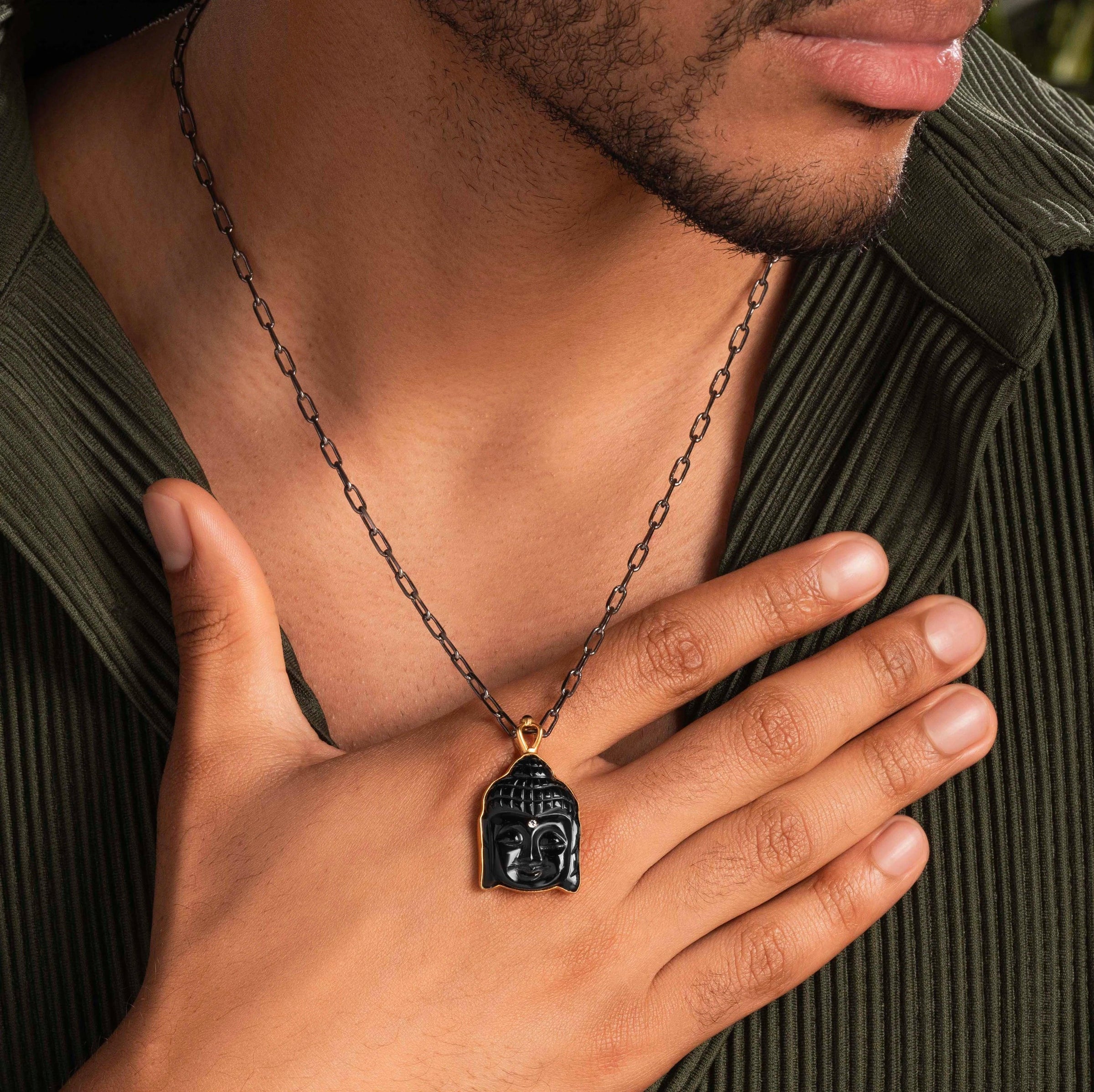 Present Moment Buddha Onyx Pendant