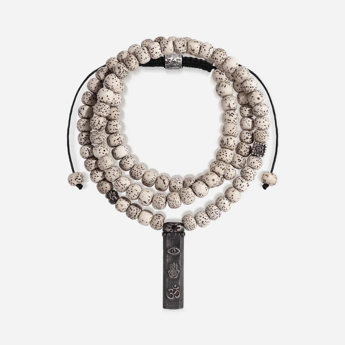 Counting Abundance Multi Symbol Bodhi Bead Necklace